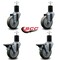 Service Caster 4'' Gray Poly Wheel Swivel 1-3/4'' Expanding Stem Caster Set 2 Brakes, 4PK SCC-EX20S414-PPUB-2-PLB-2-134 - alternate 4